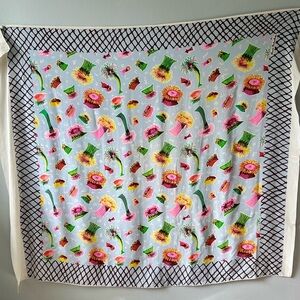 VINTAGE BROOKE CADWALLADOR fine silk scarf (large 33x40”) RARE~ ⭐️⭐️⭐️ GORGEOUS